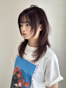 ライン(LINE) 韓国風/レイヤー/小顔/前髪カット/髪質改善/グレージュ/透明感