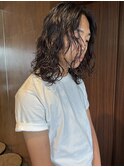 メンズパーマ　サーフウェーブ　ミディアムパーマ