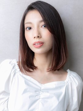 カバーヘア ブリス 戸田公園西口店(COVER HAIR bliss) エンドカラー艶感ストレートワンレンボブ312W戸田公園20代30代