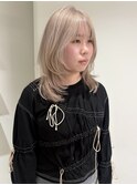 【keen×kiyono】ミディアムレイヤー×ホワイトブロンド
