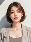 20代30代40代50代大人可愛いシースルーバング艶ボブ