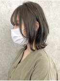 くびれミディ 前髪あり アッシュベージュ イメチェン イルミナ