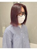 ぶつ切りボブ　ラベンダーベージュ/ミディアムベージュ
