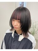 福岡/薬院/天神　ウルフカット × インナーカラー　20代