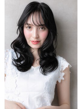 カバーヘア ブリス 志木南口駅前店(COVER HAIR bliss) □アッシュブラック波巻きゆるふわウェーブ304志木20代30代40代