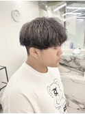 マッシュカット×シルバーエンドカラー
