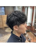 シャドウパーマ マッシュ 刈り上げ