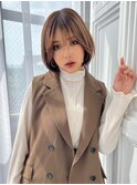 ナチュラルボブ前髪あり20代30代40代50代ショートボブ