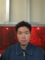 メンズカット黒髪アップバングスパイキーショート