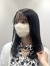 【前髪や顔周りのうねり解消】カット+ポイント縮毛矯正+トリートメント