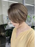 くびれショートボブ40代50代グレイカラー白髪染め白髪ぼかし