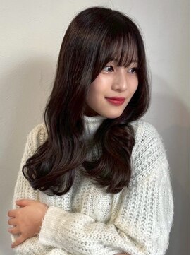 アモレット(amoretto) アッシュブラウン 暗髪 透明感カラー 顔周りカット レイヤー