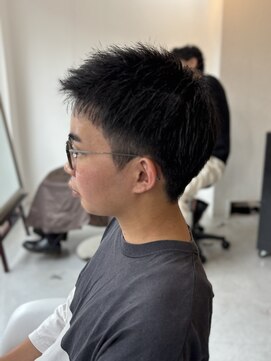 メンズカット バイ ソイクフ(メンズカット by SOY-KUFU) センターパートフェードカットツーブロックセンター分け