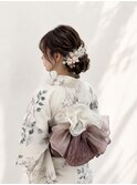 大人可愛いシニヨン浴衣ヘア