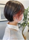 イヤリングカラーとマッシュショートで垢抜ける☆オレンジカラー
