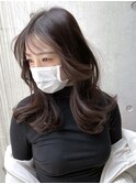 くびれヘア×セミロング/顔まわりレイヤー/韓国ヘア/心斎橋/大阪