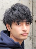 ツイストスパイラルパーマツーブロック無造作韓国マッシュ