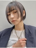 ボブウルフ/顔周りカット/グレージュカラー/髪質改善[登戸]