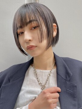 イミ(imi) ボブウルフ/顔周りカット/グレージュカラー/髪質改善[登戸]