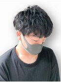 10代20代韓流☆ツイストパーマショートマッシュアッシュブラウン