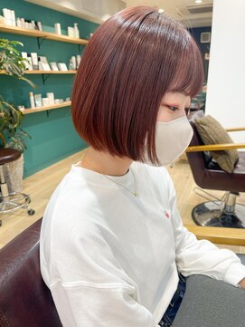 エミス バイ メルト 吉祥寺(emis by melt) 【堀惠洋平】ピンクブラウンボブ20代30代40代暖色切りっぱなし