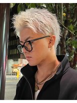 ビンゴ(BINGO)&nbsp;1216プラチナハイトーン韓国ヘア刈り上げフェード短髪ショート