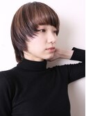 似合わせカットイメチェンフルバングハッシュカットショート0101