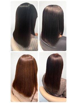 美容室フルール ★縮毛矯正ロング♪コスメストレート髪質改善ココアベージュ