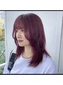 ワインレッド×フロントレイヤー