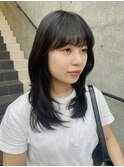 【あきら】セミロングレイヤーカット透明感カラーハッシュカット