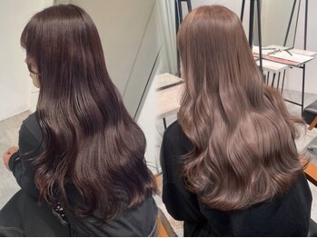 フォルテ 藤枝エピ店の写真/ブリーチなしダブルカラーで透明感カラーに♪髪質改善Tr×カラーのセットが人気◎[藤枝/ダブルカラー/韓国]
