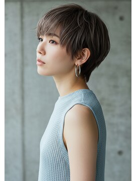 ロビー 表参道(ROBBY) マッシュショート/透け感アッシュグレージュ/大人ショート