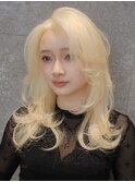 ブリーチ抜きっぱなし大人ロングレイヤーハッシュカット