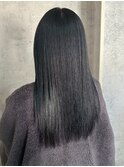 髪質改善 ロングストレート 黒髪 透明感カラー 20代 艶髪 美髪