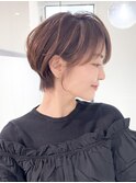 黒髪カタログ/ショート/オリーブグレー/小顔に見せるヘア☆151