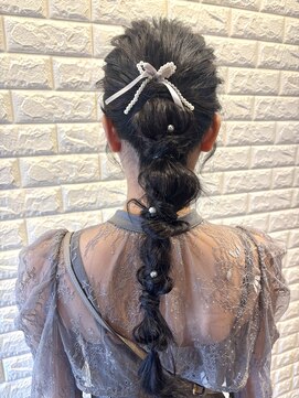 ブライダルヘア/ふわふわ編みおろし