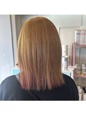 チラ見えが可愛いピンクインナーカラー