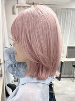 ムク 横浜店(muku)&nbsp;ダブルカラーピンクベージュカラーケアブリーチ韓国ボブ