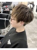 ツーブロック刈り上げマッシュショート