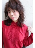 【大人のお洒落ウェーブ】バイオレットピンク×ミディアム