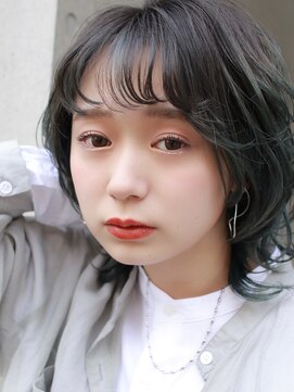 ゼンコー キチジョウジ シェール(ZENKO KICHIJOJI chere) ＼くすみブルー／ハイライトカラー×フェザーボブ