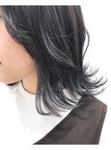 デザインカラーレイヤーカットウェットヘアオリーブベージュ