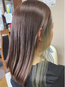 シャルシェ(Chercher) インナーCOLOR★Dr.オリーブベージュ～インナーVIVIDグリーン～