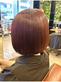 ボブスタイル×ピンクベージュ10代/20代/30代