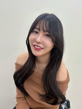 ノク 渋谷(nok) 暗髪ウォニョン前髪黒髪ボブルフネビージュ小顔ワンレン