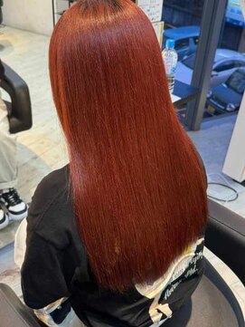 インク サカエ(inq sakae) レッドカラー×ロングスタイル/髪質改善トリートメント