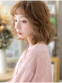 ★オン眉前髪パーマエンドカラー抜け感ウルフボブ20代30代★1