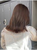 ブラウンカラーブリーチなしダブルカラー透明感カラー@岸本