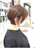 白髪ぼかしピンクベージュハイライトパーソナルカラー診断
