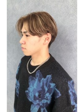 クレオ 福大通り店(CREO) ブラウン×センターパート×金メッシュ